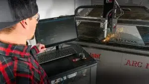 cnc plasma table cutting a sign