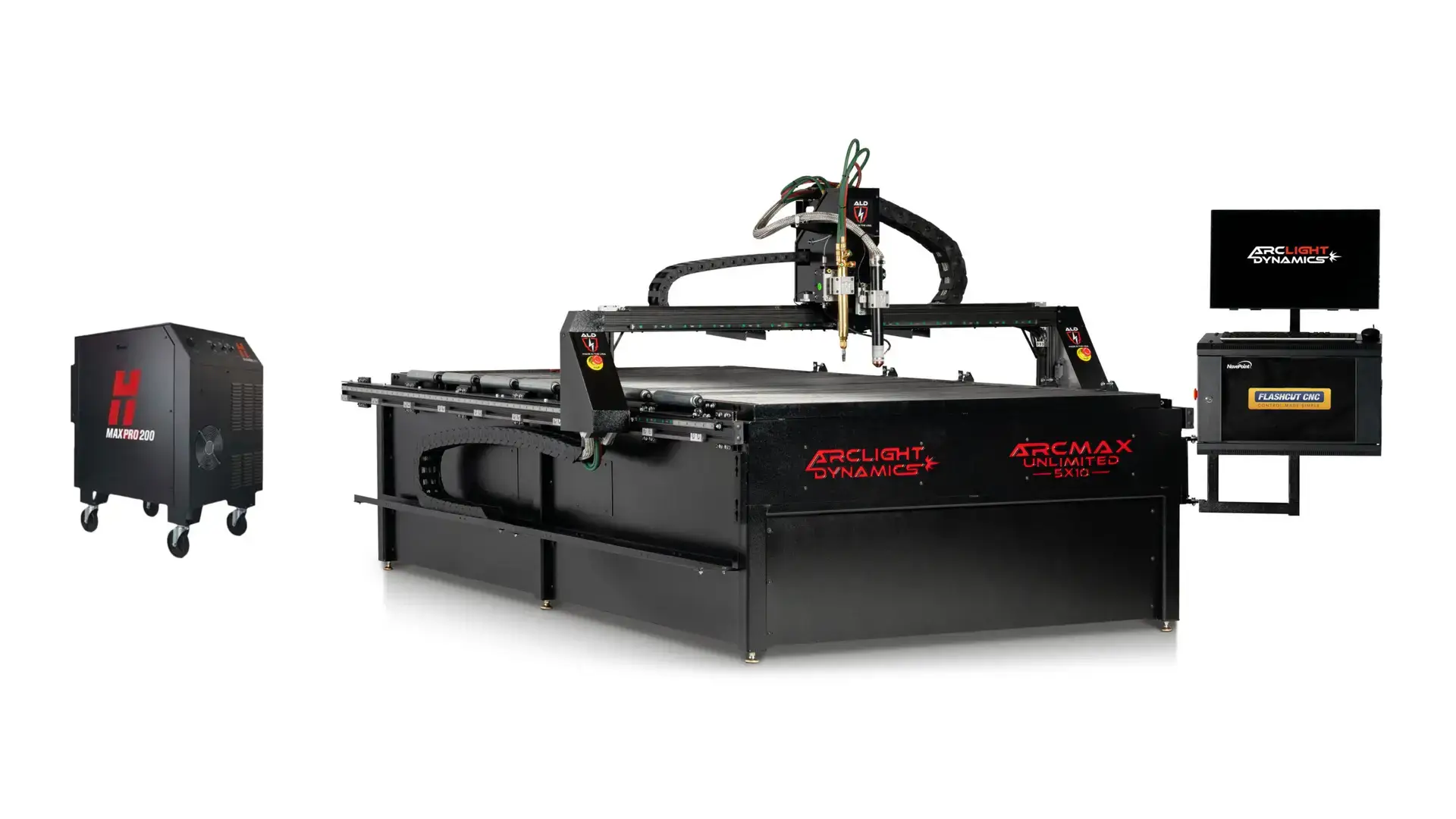 Arclight Arc Max Unlimited 5x10 CNC plasma table built for heavy plate cutting